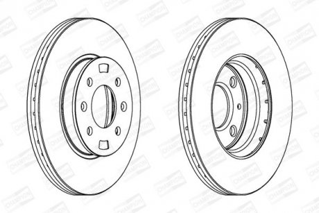 Диск тормозной передний (кратно 2) Hyundai Accent III Saloon (MC) (05-12), Accent IV (RB) (10-) CHAMPION 562554CH