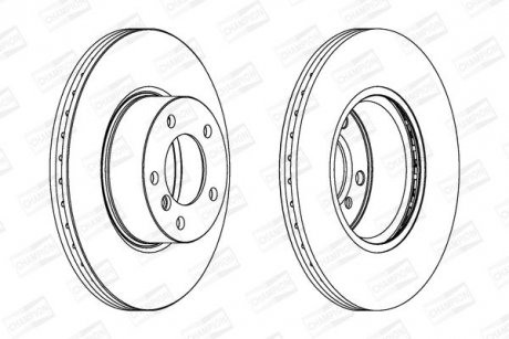 Диск тормозной передний (кратно 2) Bmw 3 (E90) (04-12), 3 (F30, F80) (11-18), 3 Touring (E91) (04-12) CHAMPION 562618CH (фото 1)