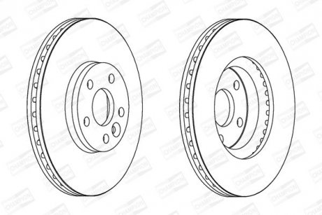 Диск тормозной передний (кратно 2) Ford Galaxy II (Wa6) (06-15), S-Max (Wa6) (06-14) CHAMPION 562628CH