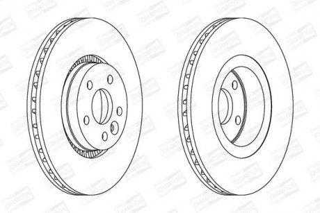 Диск тормозной передний (кратно 2) Volvo S80 (06-), V70 (06-), XC70 (07-) (562643CH-1) CHAMPION 562643CH1