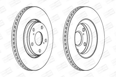 Диск тормозной передний (кратно 2) Toyota Auris (_E15_) (06-12), Avensis (_T27_) (09-18) CHAMPION 562649CH