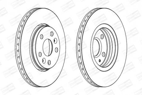 Диск тормозной передний (кратно 2) Renault Kangoo (08-), MB Citan CHAMPION 562730CH