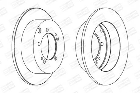 Диск тормозной задний (кратно 2) Mitsubishi Lancer VII (Cs_A, Ct_A) (00-13), Outlander I (Cu_W) CHAMPION 562781CH