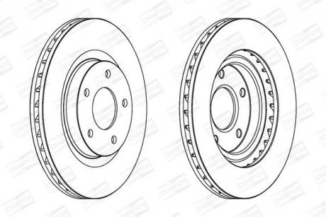 Диск тормозной передний (кратно 2) Jeep Compass (06-), Patriot (07-17)/ Mitsubishi ASX (09-) CHAMPION 562790CH