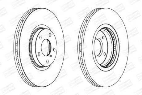 Диск тормозной передний (кратно 2) Nissan Murano (563032CH-1) CHAMPION 563032CH1