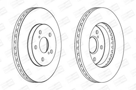 Диск тормозной передний (кратно 2) Toyota Camry CHAMPION 563047CH