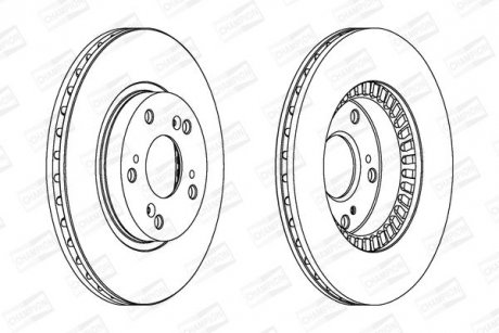 Диск тормозной передний (кратно 2) Honda Stream CHAMPION 563147CH (фото 1)