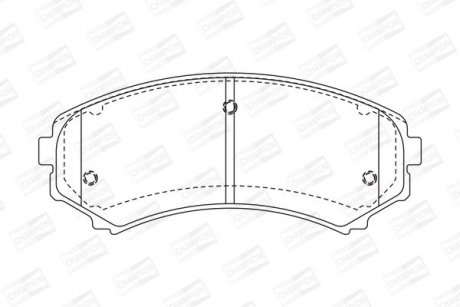 Колодки тормозные дисковые передние MAZDA E2000, E2200, MITSUBISHI Montero, Pajero, Shogun CHAMPION 572497CH (фото 1)