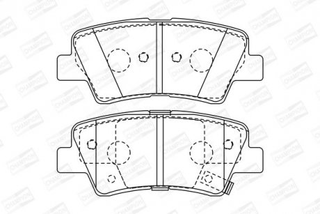 Колодки тормозные дисковые задние HYUNDAI ACCENT IV (RB) 10-, ACCENT IV Saloon (RB) 10- CHAMPION 572629CH