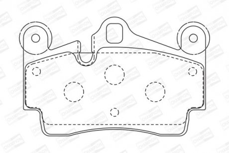 Колодки тормозные дисковые задние PORSCHE Cayenne, VW Touareg CHAMPION 573227CH