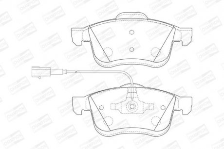 Колодки тормозные дисковые передние FIAT DOBLO Box Body/MPV (223_) 00-, DOBLO Bus (263_) 09- CHAMPION 573334CH