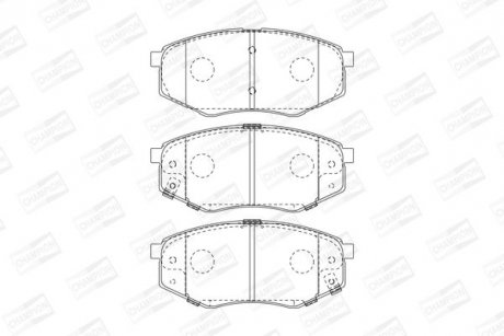 Колодки тормозные дисковые передние HYUNDAI ix20 (JC) 10-, SONATA VI (YF) 09-15|KIA SOUL I (AM) 09-14 CHAMPION 573454CH (фото 1)