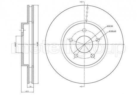 Гальмівний диск перед. Mondeo/X-Type (00-11) CIFAM 800-684C