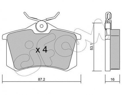 Гальмівні колодки зад. Caddy/Golf/Octavia (TRW) CIFAM 822-100-2 (фото 1)