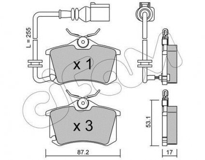 Гальмівні колодки зад. Caddy III/IV/Passat/Audi A4/A6 (Lucas) CIFAM 822-100-4