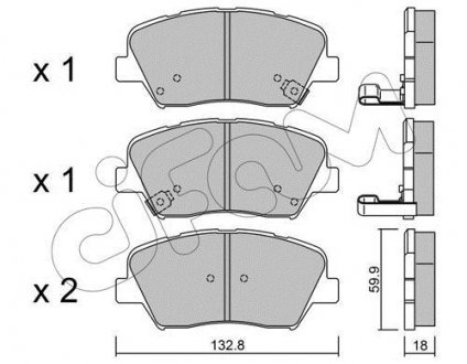 Гальмівні колодки перед Hyundai Genesis/KIA Carens 1.7-3.0 10- CIFAM 822-1026-0