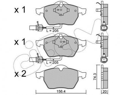 Гальмівні колодки перед Passat B5/Audi A4/A6 00-05 CIFAM 822-181-3