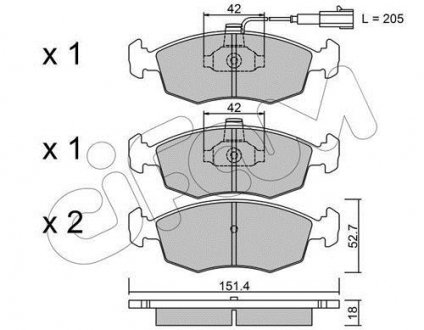 Колодки гальмівні пер. Linea/Strada/Siena/Albea/Palio/Punto 99- CIFAM 822-274-0