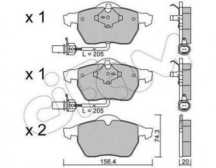 Гальмівні колодки перед Passat B5/Audi A4/A6 00-05 CIFAM 822-314-0