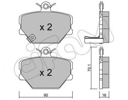 Колодки гальмівні перед. City Coupe/Crossblade/Fortwo (98-14) CIFAM 822-341-0