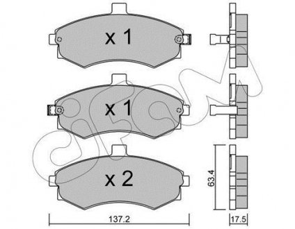 Колодки гальмівні пер. Matrix/Lavita/Elantra/Lantra/Coupe/Cerato 98-10 CIFAM 822-504-0