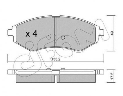 Колодки гальмівні перед. Aveo/Kalos (03-21) CIFAM 822-508-0