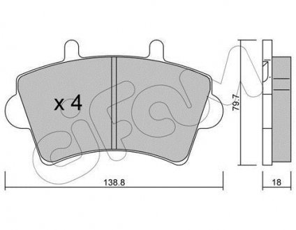 Гальмівні колодки перед Master/Movano 00- (R16) CIFAM 822-545-0