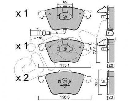 Гальмівні колодки перед. Audi A4/A6/A8 00- CIFAM 822-549-2