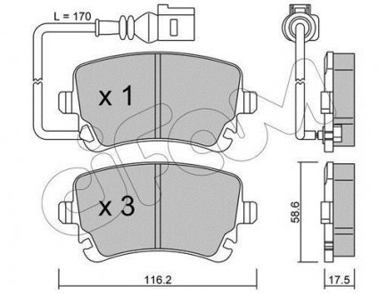 Колодки гальмівні задн. Transporter (15-21) CIFAM 822-554-0