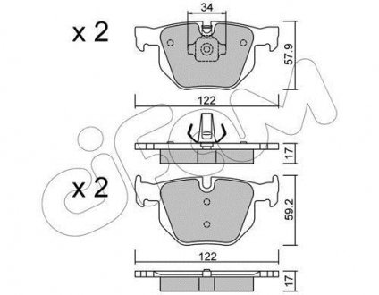 Колодки гальмівні задн. X F16/X F15/X E71/X E70 06-19 CIFAM 822-644-4