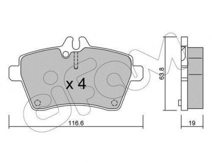 Колодки гальмівні пер. Yaris/W169/W245 04- CIFAM 822-646-0