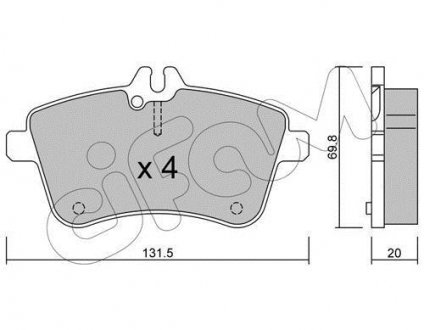 Колодки гальмівні пер. W169/W245 04-12 CIFAM 822-647-0