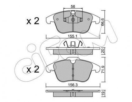 Колодки гальмівні пер. V60/S60/XC70/V70/S80/Discovery/Evoque/Freelander/Galaxy/Mondeo/S-Max 06- CIFAM 822-675-0 (фото 1)