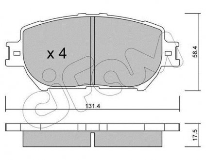 Гальмівні колодки перед. Toyota Camry 96-06 (akebono) CIFAM 822-751-0