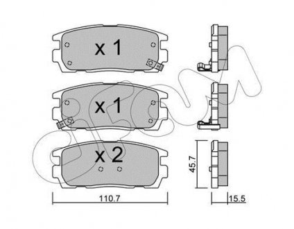 Гальмівні колодки зад. Chevrolet Captiva 06- (akebono) CIFAM 822-779-0 (фото 1)