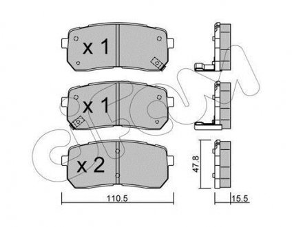 Гальмівні колодки зад. Hyundai H-1 08- (mando) CIFAM 822-786-0