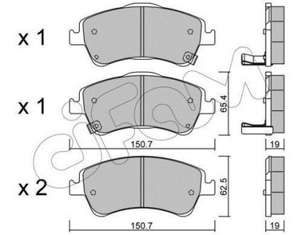 Гальмівні колодки перед. Toyota Auris 07-12 (bosch) (150,8x62,5x19,5) CIFAM 822-795-0