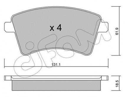 Гальмівні колодки перед. Kangoo 08- (R15/R16) CIFAM 822-812-0