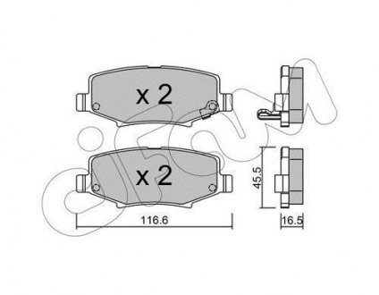 Колодки гальмівні задн. Compass/Wrangler/Liberty/Cherokee/Nitro 06- CIFAM 822-863-0 (фото 1)