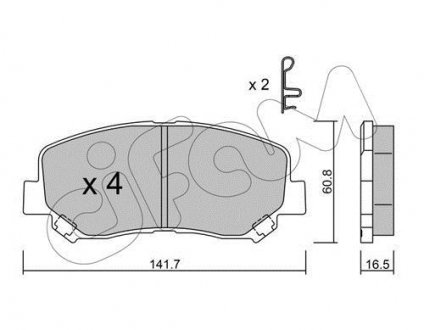 Гальмівні колодки перед. Mazda CX-5 11- Akebono CIFAM 822-969-0