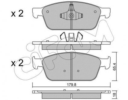 Гальмівні колодки перед. Ford Focus III/Kuga II/Connect 1.0-2.0 13- (Ate) CIFAM 822-989-0