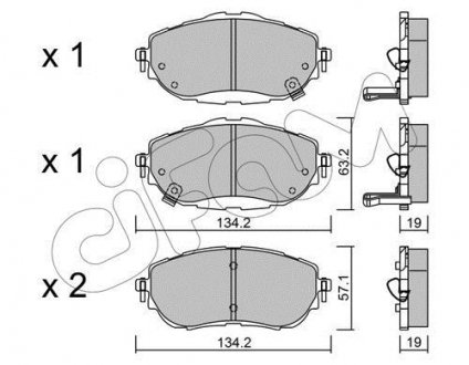 Колодки гальмівні перед. Auris/Corolla (13-18) CIFAM 822-998-0