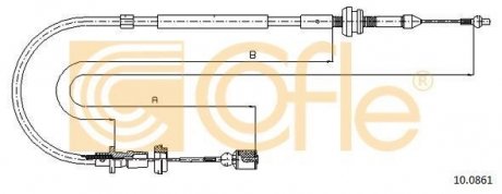 Трос газу GOLF/VENTO 1.4-1.8 91-98 (1226/952) COFLE 10.0861 (фото 1)