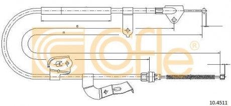 Трос ручника COFLE 10.4511