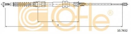 Трос ручного гальма зад. Л/П VW Caddy (III) Van al COFLE 10.7432