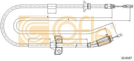 Трос ручника COFLE 10.8187 (фото 1)