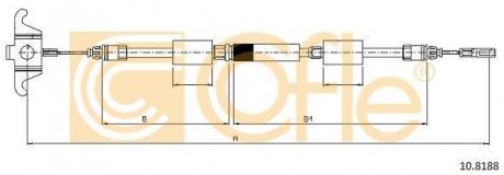 Трос ручника COFLE 10.8188