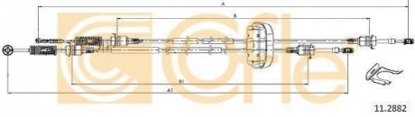 Трос куліси Trafic/Vivaro 2.0 i 01- (1215/930+1295/975) COFLE 11.2882