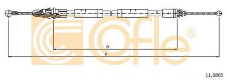 Трос ручного гальма зад. COFLE 11.6805