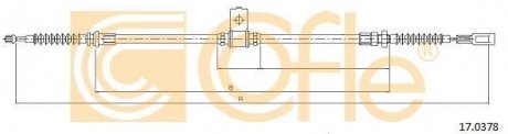 Трос ручника COFLE 17.0378